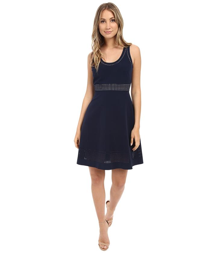 Donna Morgan - Sleeveless Laser Cut Crepe Fit And Flare