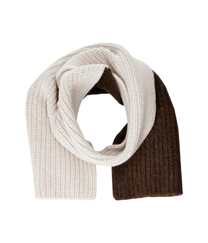 Marni - Assymmetrical Color Detail Rib Scarf
