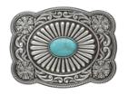 M&amp;f Western - Scallop Edged Turquoise Rectangle Buckle