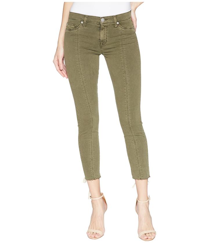 Hudson - Nico Mid-rise Crop Lace-up Skinny Pants In Crushed Olive
