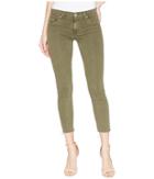 Hudson - Nico Mid-rise Crop Lace-up Skinny Pants In Crushed Olive