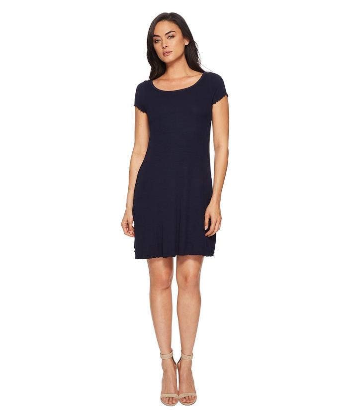 Three Dots - Dress W/ Lettuce Leaf Hem