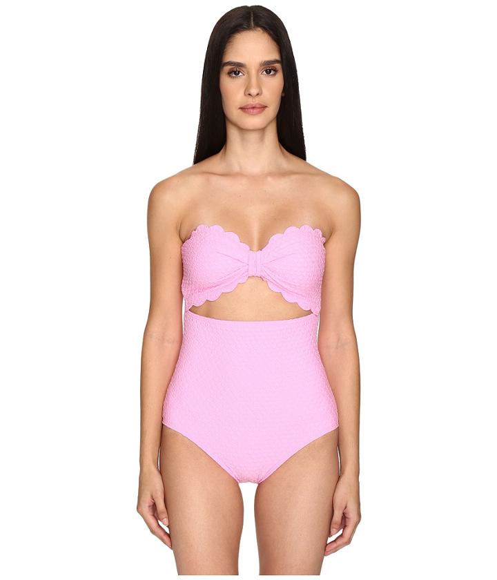 Kate Spade New York - Marina Piccola Scalloped Cut Out Bandeau One-piece