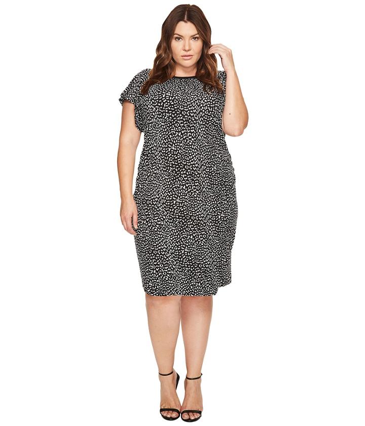 Michael Michael Kors - Plus Size Cheetah Ruffle Sleeve Dress