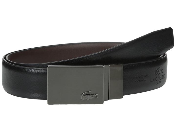 Lacoste - Classic Brushed Nickel Plaque Belt