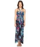 Fuzzi - Tropical Flower Print Halter Single Layer Cover-up