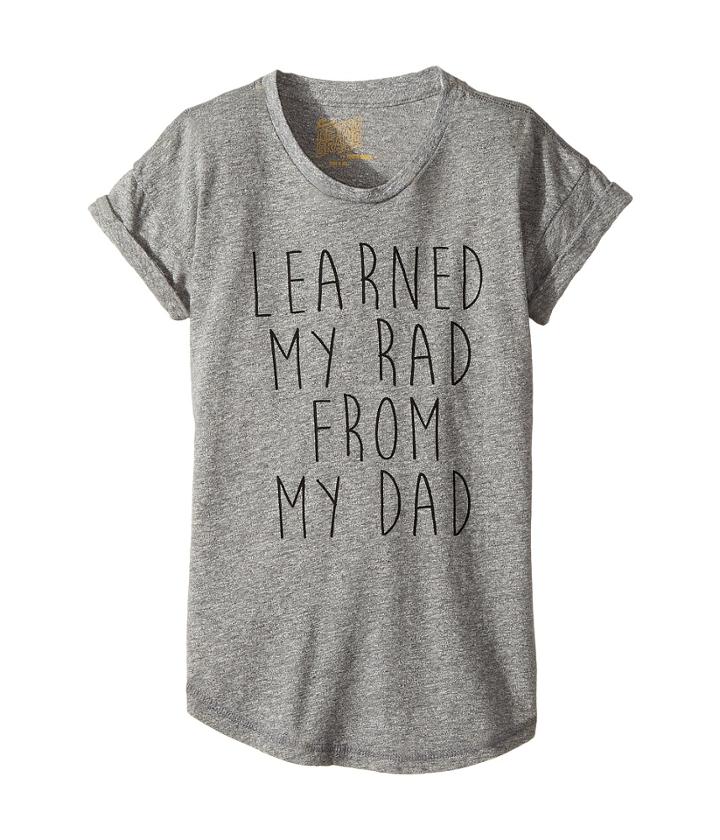 The Original Retro Brand Kids - Learned My Rad From My Dad Short Sleeve Mocktwist Crew Neck Tee