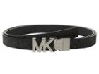 Michael Michael Kors - 20mm Reversible Logo Pvc To Smooth Belt On Mk Plaque Buckle