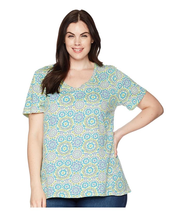 Extra Fresh By Fresh Produce - Plus Size Mosaic Shells Luna Top
