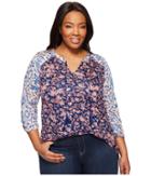 Lucky Brand - Plus Size Mixed Floral Top