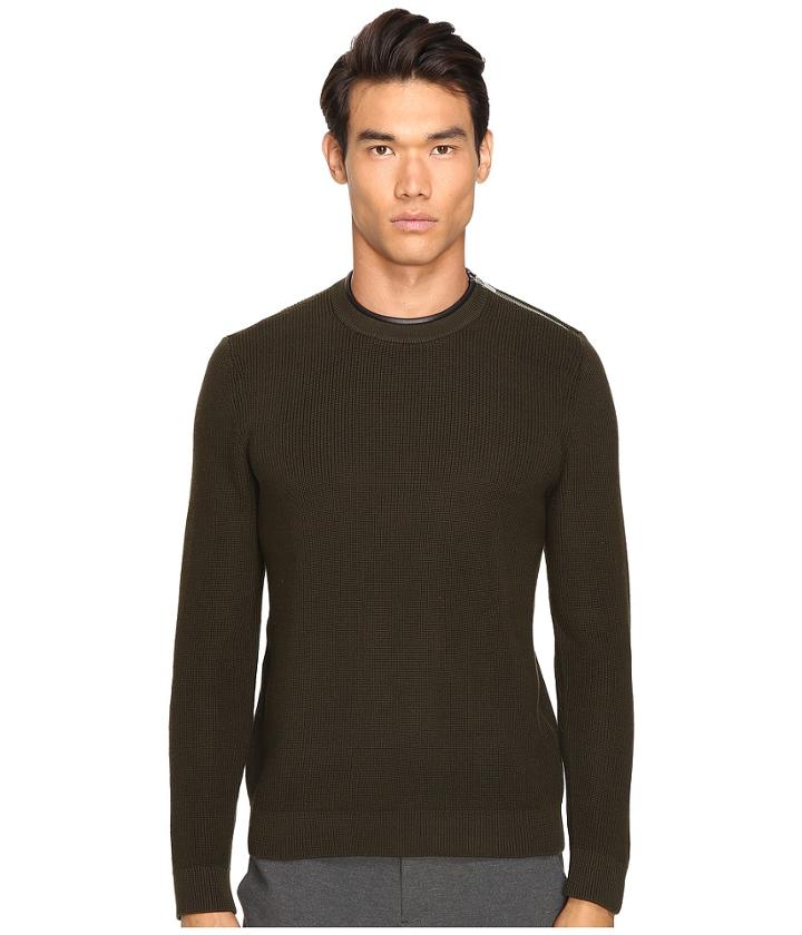 The Kooples - Mercerized Cotton Leather Sweater