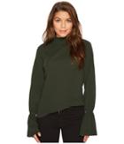 Blank Nyc - Green Turtleneck With Belle Sleeves In Green Pastures