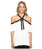 Vince Camuto - Off Shoulder Ruffled Blouse With Neck Tie