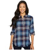 Dylan By True Grit - Fringed Rayon Plaid Shirt