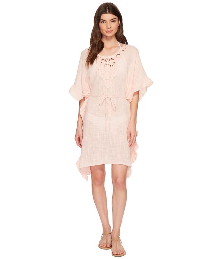 Seafolly - Palm Beach Geo Lace Ruffled Kaftan Cover-up
