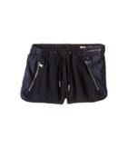Blank Nyc Kids - Drawstring Linen Shorts W/ Zipper Detail In Midnight Hour