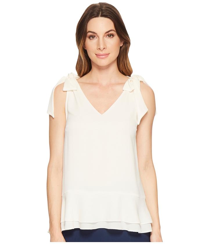 Cece - Short Sleeve V-neck Layered Blouse