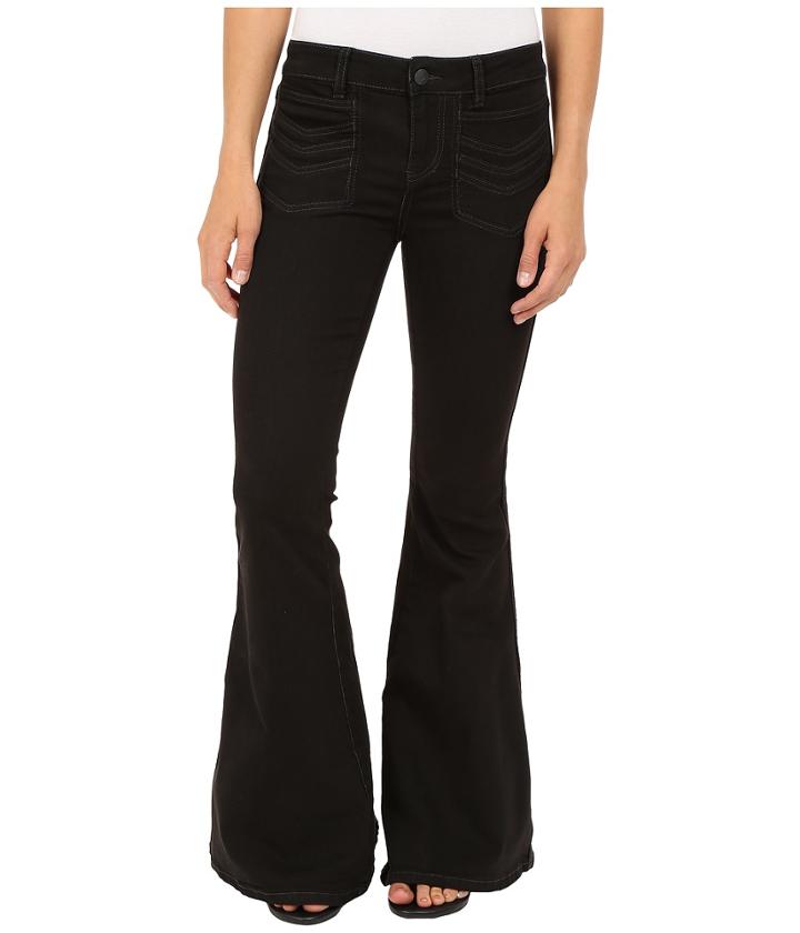 Free People - Stella High Rise Flare Jeans In Black