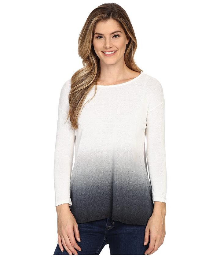Mod-o-doc - Textured Sweater Knit Dip Dye Dip Dye Fwd Seam Pullover