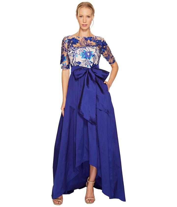 Adrianna Papell - Floral Flutter Sequin Embellished Gown