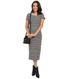 Only - Abbie Stripe Short Sleeve Calf Dress