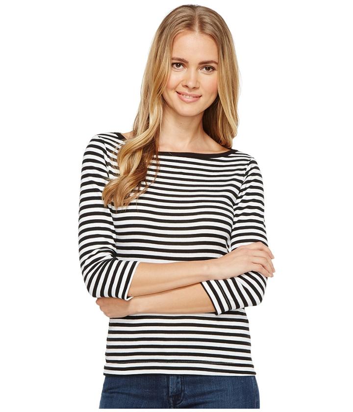 Three Dots - Mykonos Stripe 3/4 Sleeve British