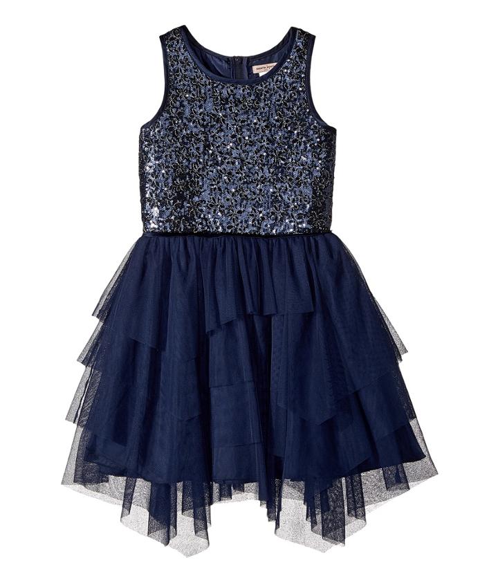 Nanette Lepore Kids - Novelty Sequins With Tulle Dress