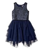 Nanette Lepore Kids - Novelty Sequins With Tulle Dress