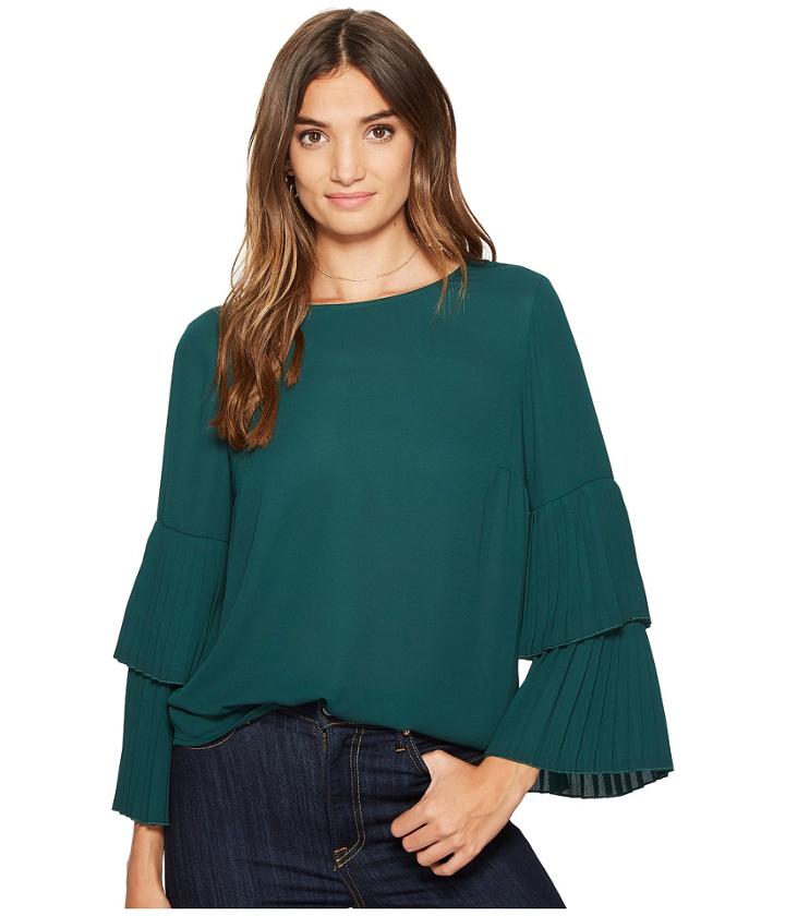 1.state - Long Sleeve Pleated Sleeve Blouse