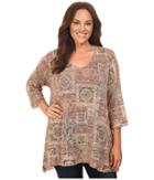 Nally &amp; Millie - Plus Size Printed V-neck Tunic