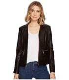 Cole Haan - 23 Zip Front Wing Collar Jacket With Exposed Zip Pockets Pocket Flaps