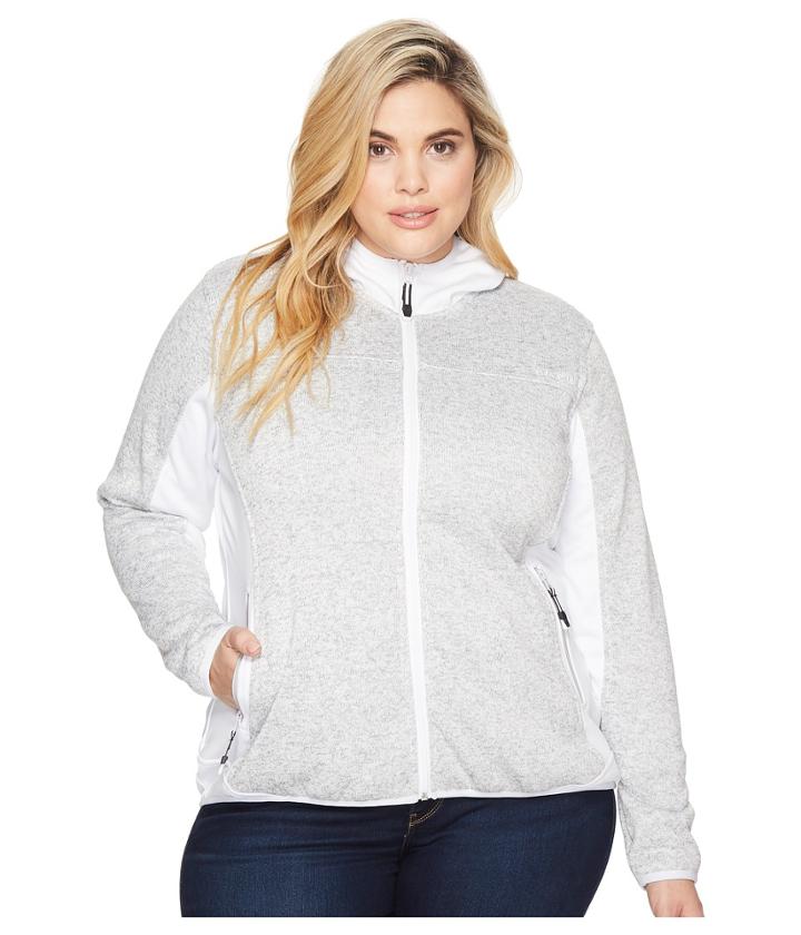Roper - Plus Size 1465 Grey Melange Jacket With Hood