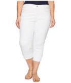 Nydj Plus Size - Plus Size Dayla Wide Cuff Capris In Optic White