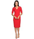 Maggy London - Scuba Crepe Cut Out Midi Dress