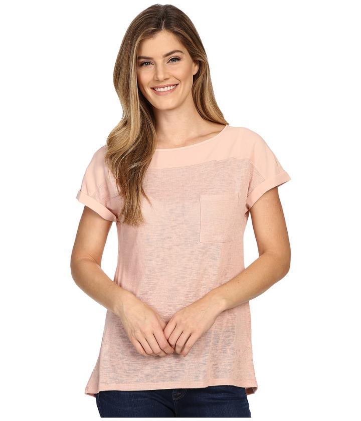 Calvin Klein Jeans - Extended Sleeve Linen Mixed Media Top