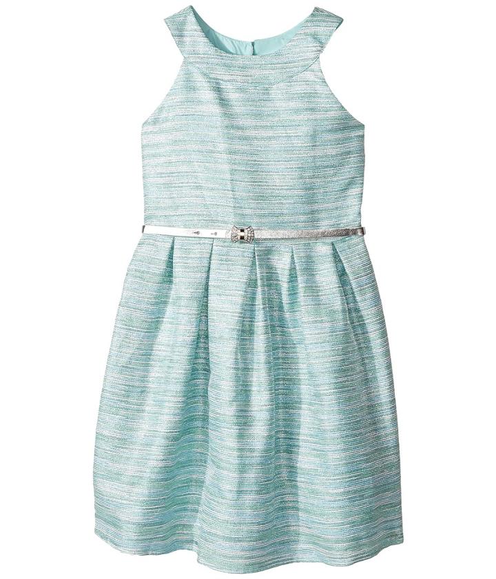 Us Angels - Sleeveless Ringer Dress With Box Pleat Skirt And Belt