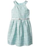 Us Angels - Sleeveless Ringer Dress With Box Pleat Skirt And Belt
