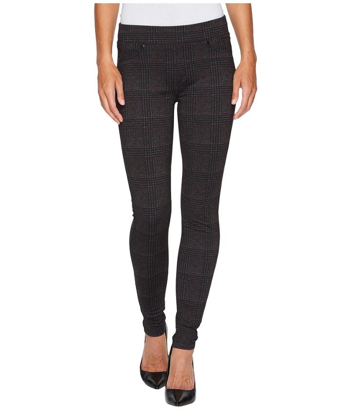 Liverpool - Sienna Pull-on Leggings In Glenn Windowpane Soft Ponte Knit In Red/black