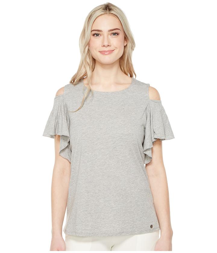 Ivanka Trump - Knit Cold Shoulder Ruffle Sleeve