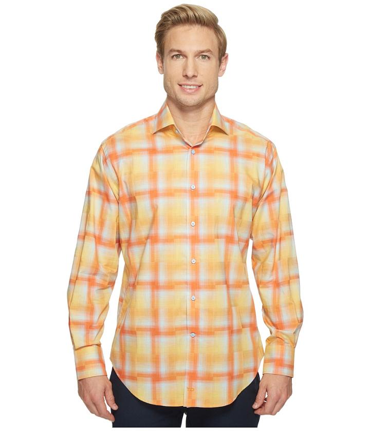 Thomas Dean & Co. - Long Sleeve Hombre Plaid Sport Shirt