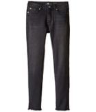 7 For All Mankind Kids - The Ankle Skinny Stretch Denim Jeans With Vented Raw Hem In Charcoal
