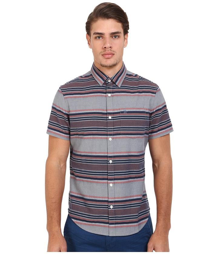 Original Penguin - Short Sleeve Engineered Dobby Stripe Woven