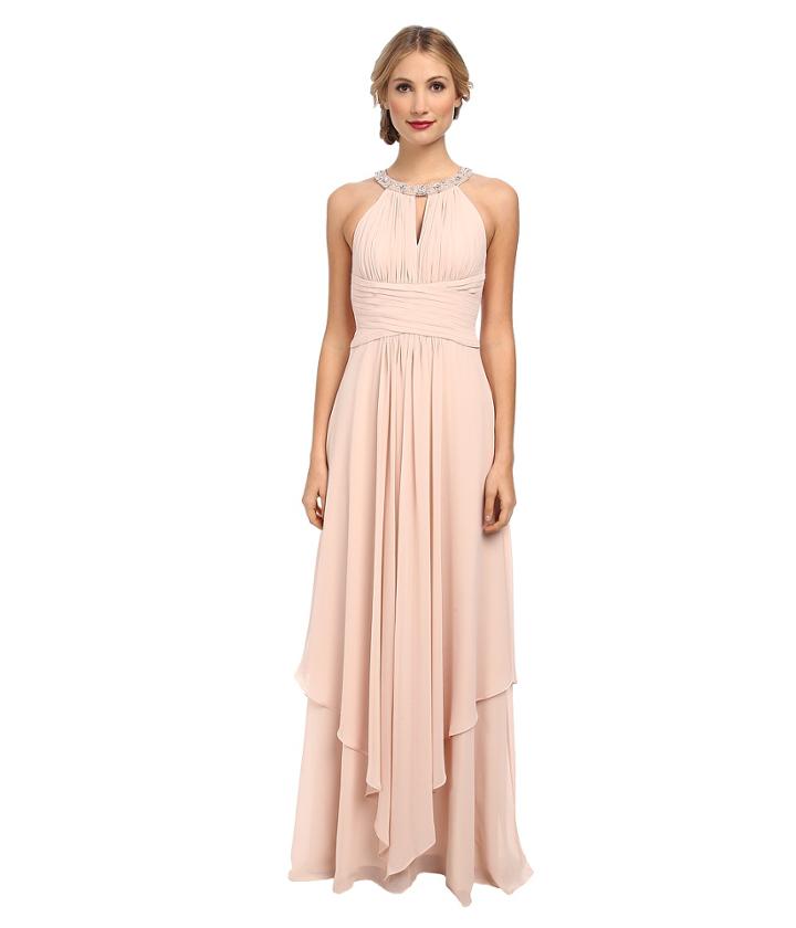 Donna Morgan - Siena Beaded Halter Long Gown