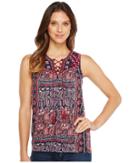 Lucky Brand - Paisley Lace-up Tank Top