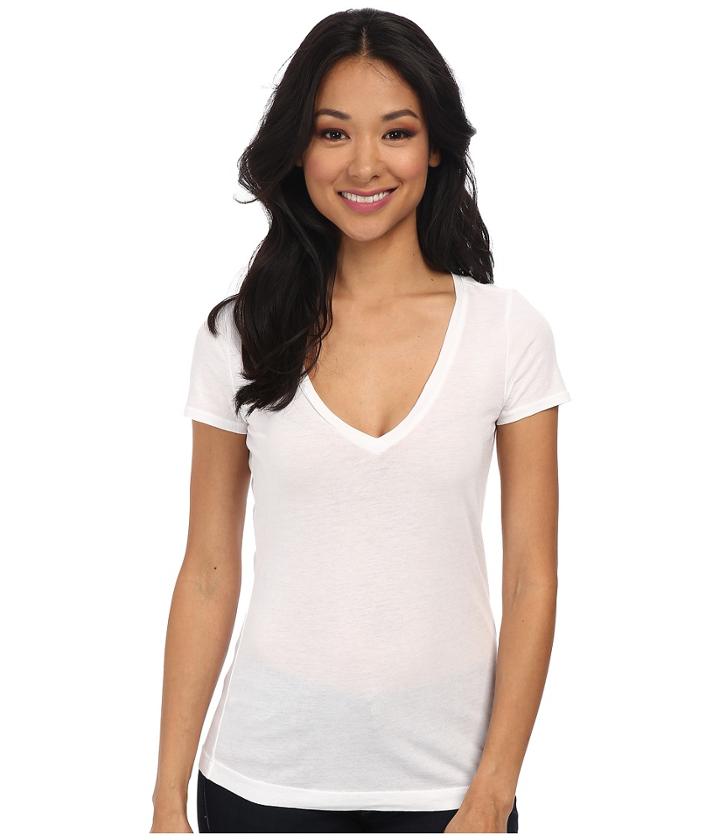 Three Dots - Jersey Colette S/s Deep V-neck