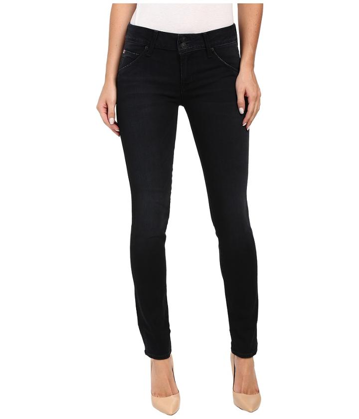 Hudson - Collin Mid-rise Skinny In Washed Black In Hardline