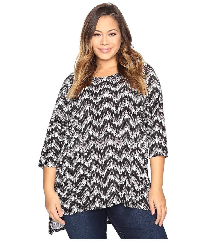 Karen Kane Plus - Plus Size Hi-lo Raglan Sleeve Top