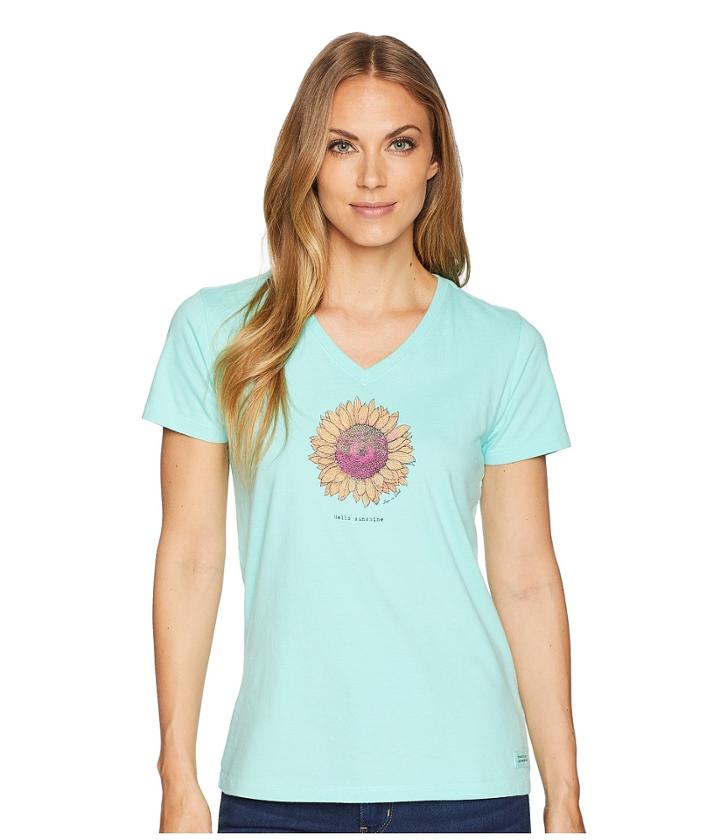 Life Is Good - Hello Sunshine Sunflower Crusher Vee Tee