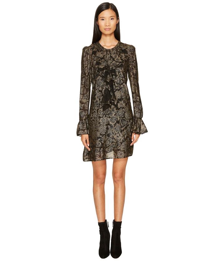 Just Cavalli - Long Sleeve Metallic Print Dress