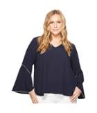 Calvin Klein Plus - Plus Size V-neck With Flare Sleeve Blouse